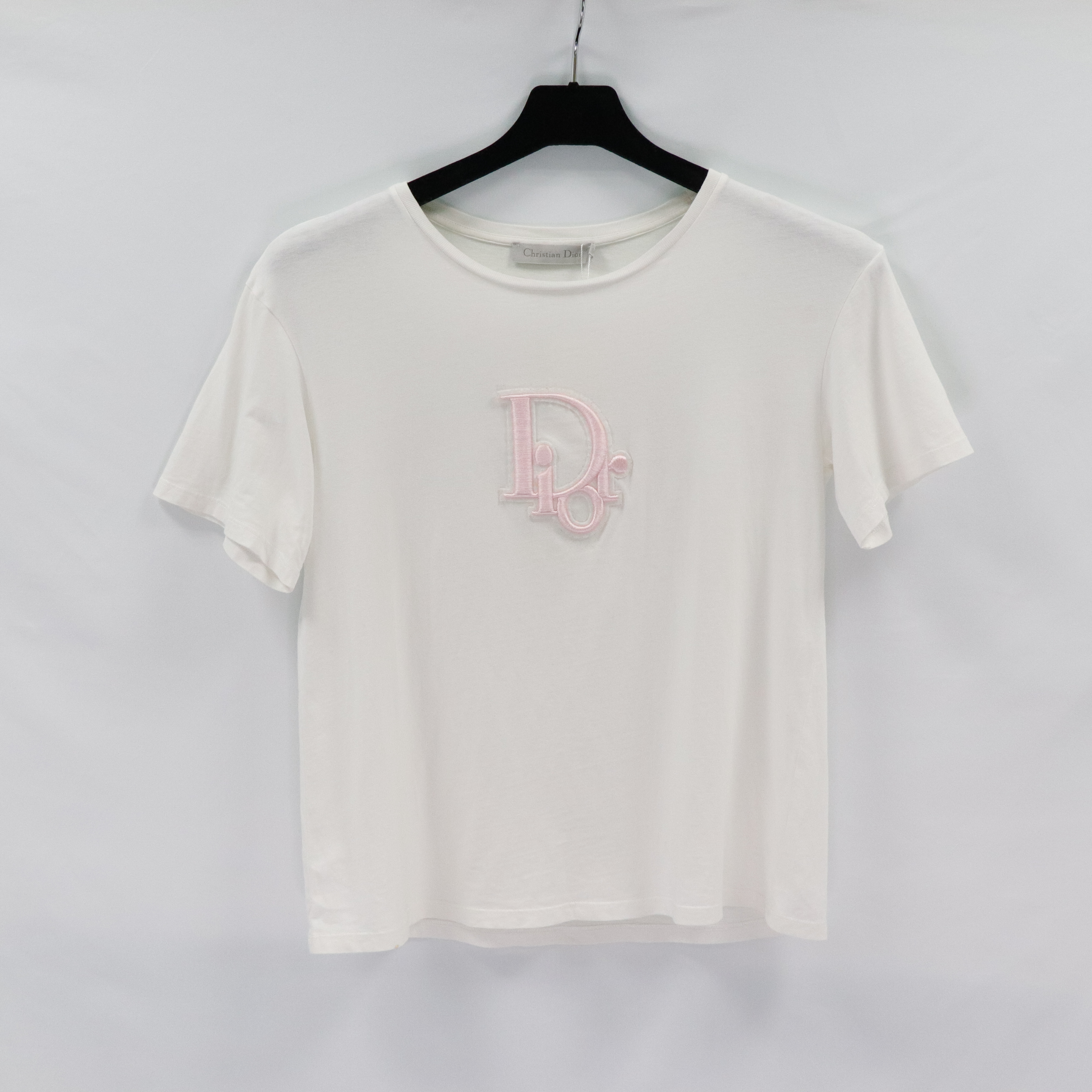 Dior 迪奧 童裝 白色 純棉 粉色LOGO 短袖上衣-0