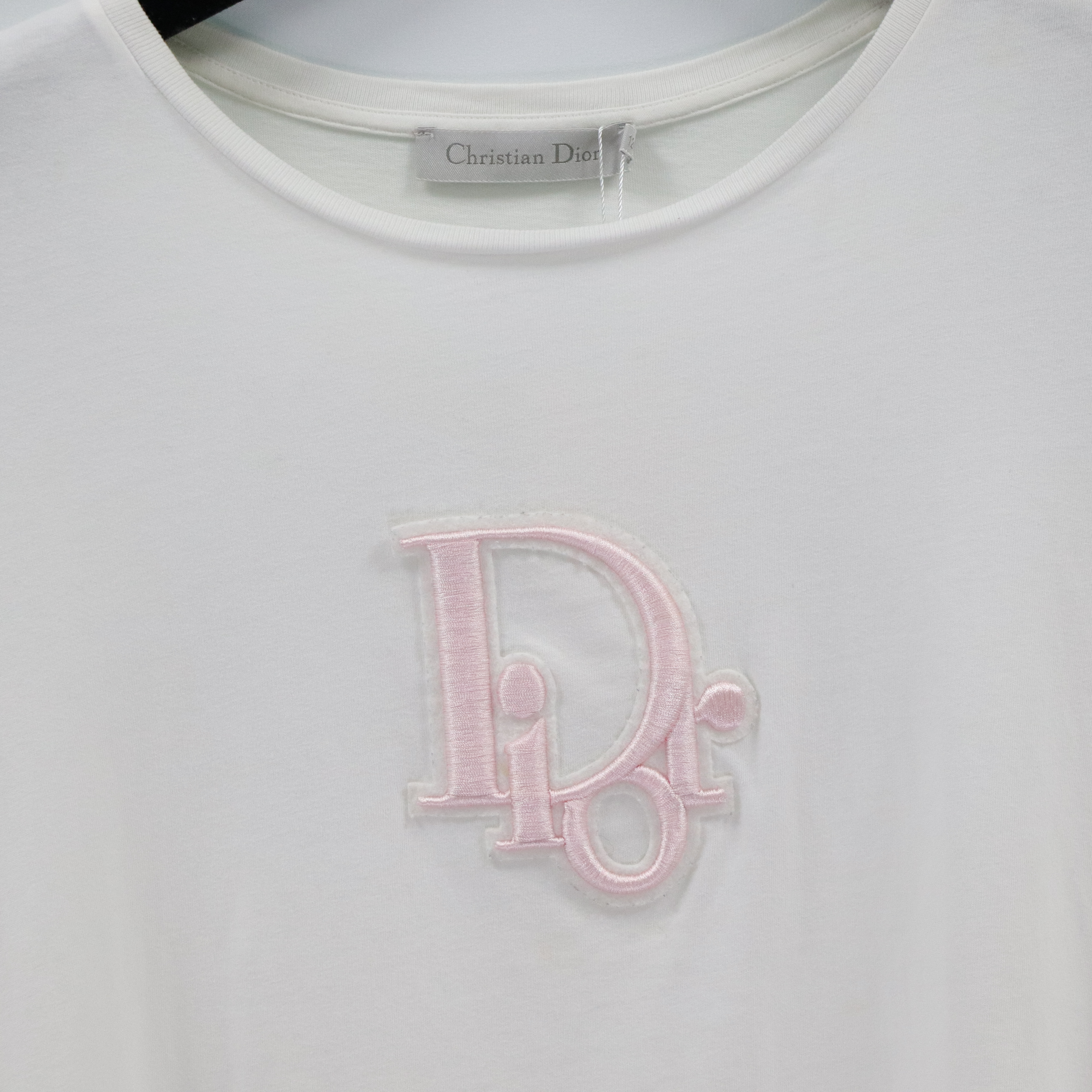 Dior 迪奧 童裝 白色 純棉 粉色LOGO 短袖上衣-1