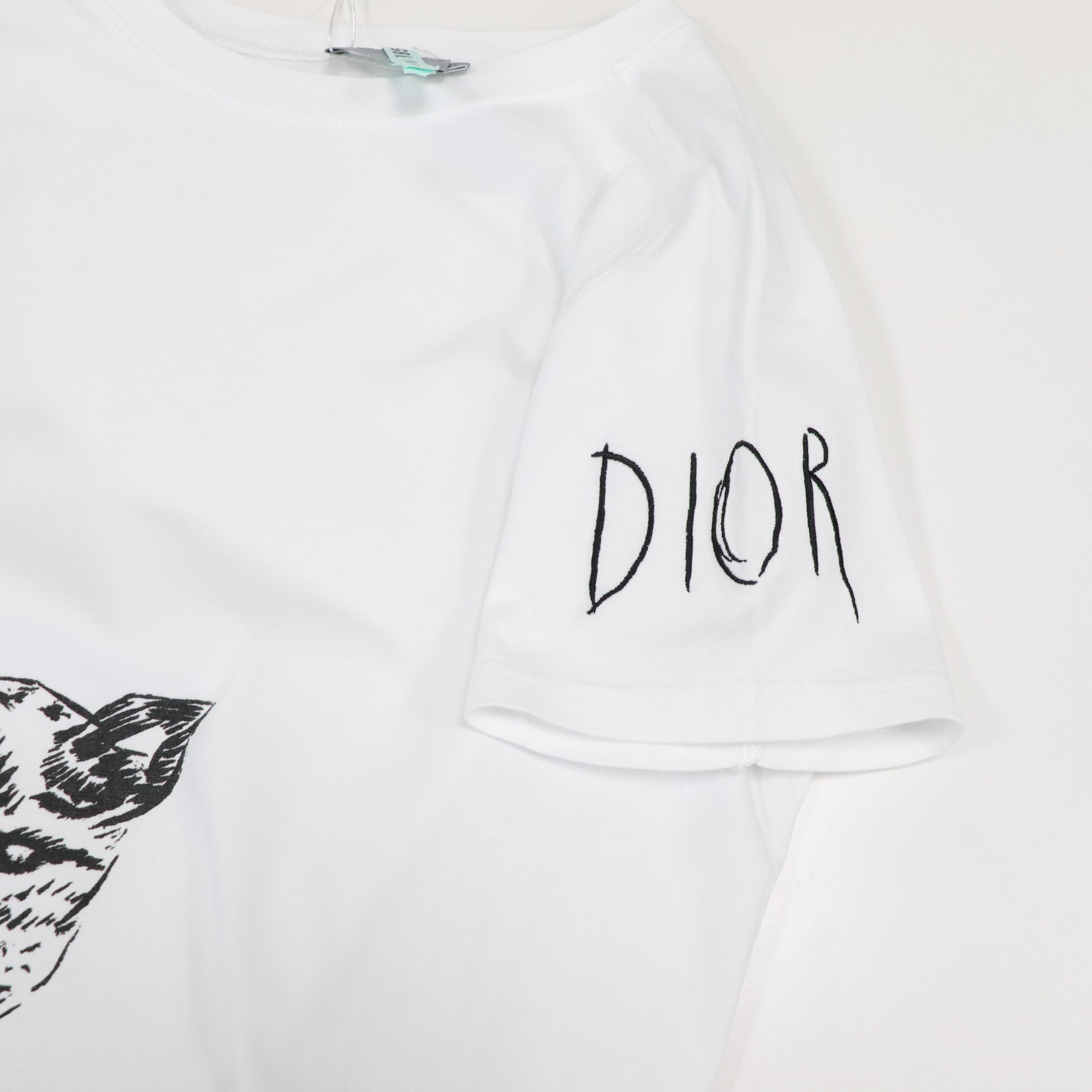 Dior 迪奧 Raymond Pettibon 童裝 白色 純棉 獵豹印花 短袖上衣-3