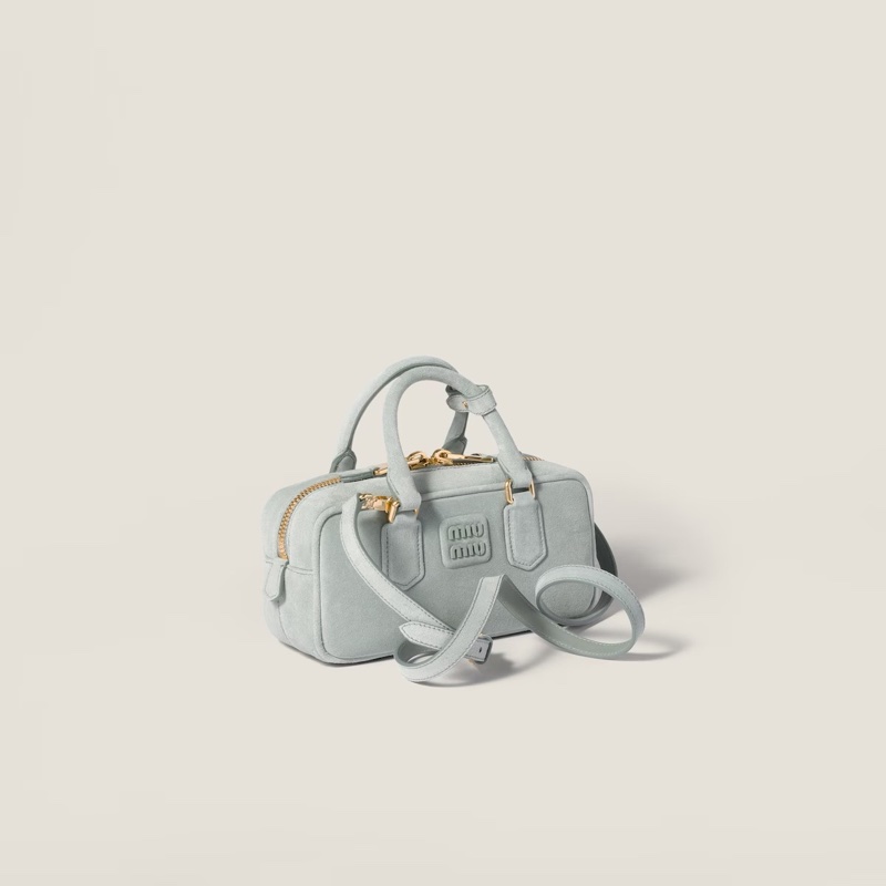 Miu Miu 女士 Arcadie 加墊絨面革手提包均碼碼常規、22cm*7.5cm*10.5cm-3