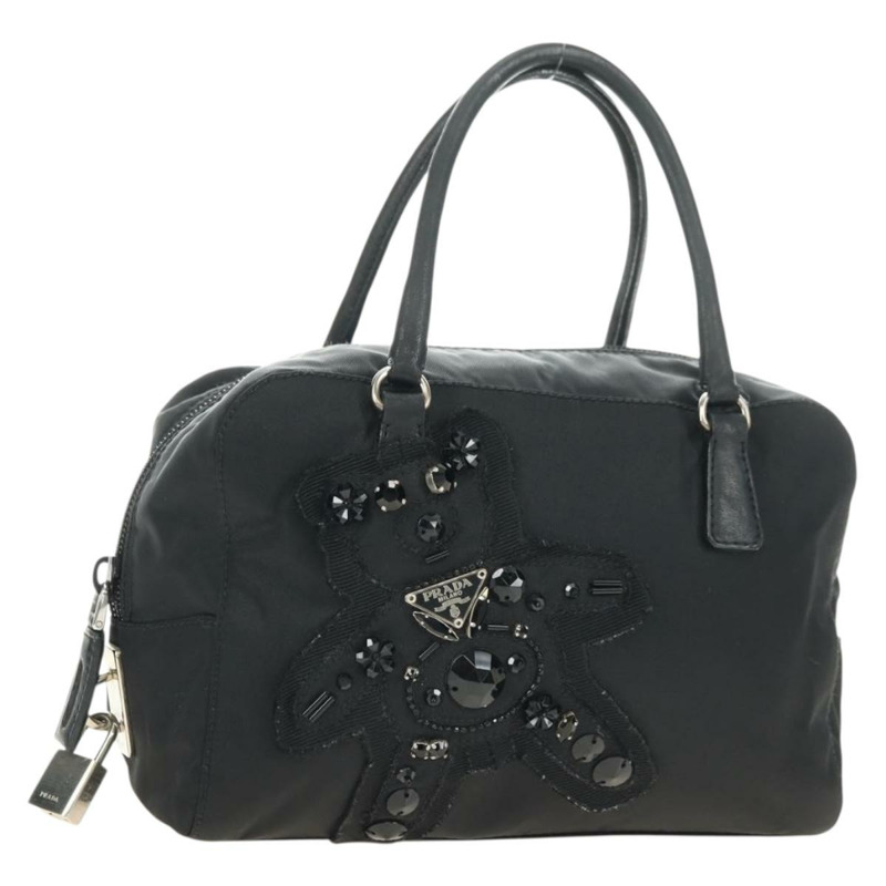 【日本直送】PRADA 尼龍手提包 黑色 銀色 正品 ki6652SM-0