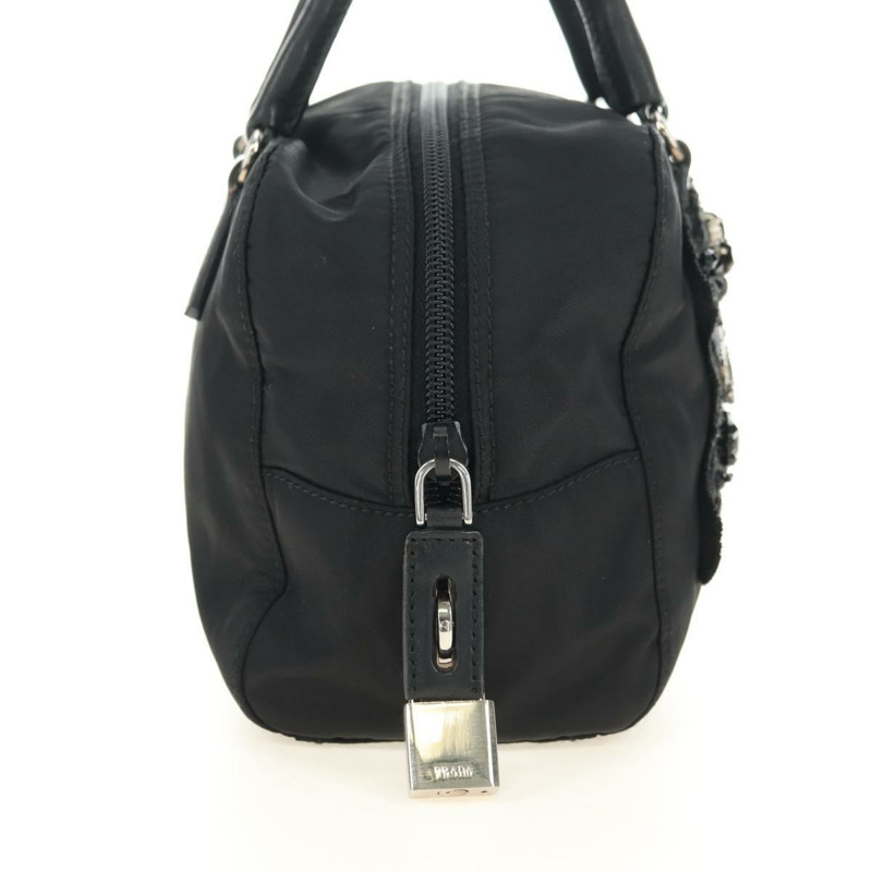 【日本直送】PRADA 尼龍手提包 黑色 銀色 正品 ki6652SM-3