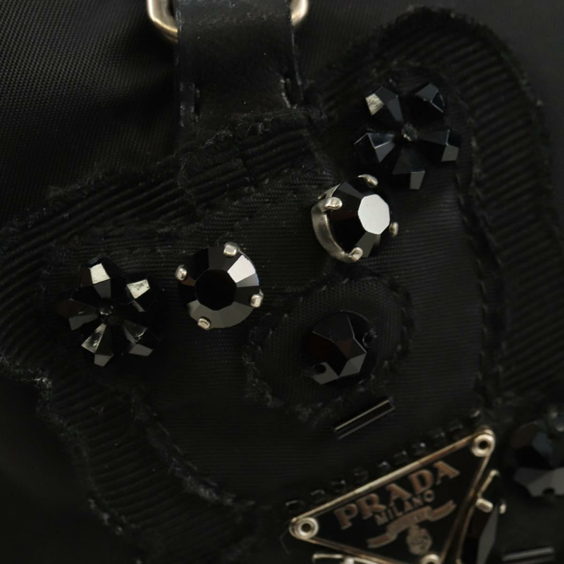 【日本直送】PRADA 尼龍手提包 黑色 銀色 正品 ki6652SM-16