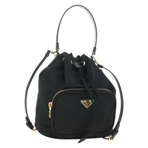 PRADA 尼龍雙肩包 黑色 金色 正品 181530SM