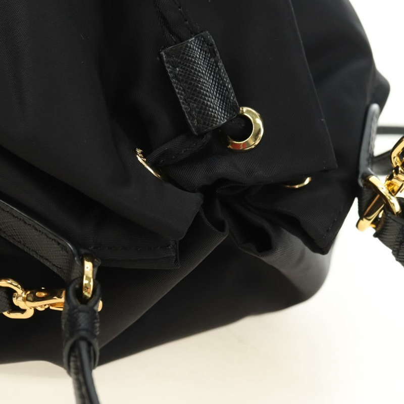 【日本直送】PRADA 尼龍雙肩包 黑色 金色 正品 181530SM-5