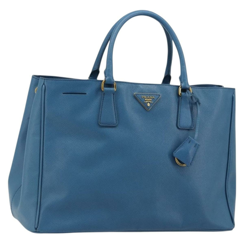 【日本直送】PRADA Galleria 手提包 Safiano 皮革 藍色 金色 正品 182011V-0