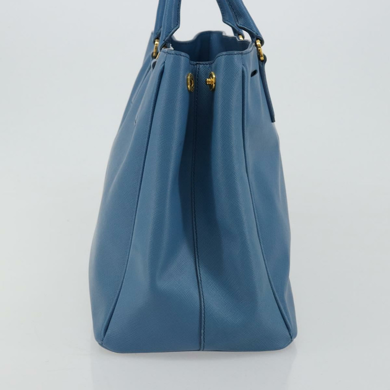 【日本直送】PRADA Galleria 手提包 Safiano 皮革 藍色 金色 正品 182011V-2