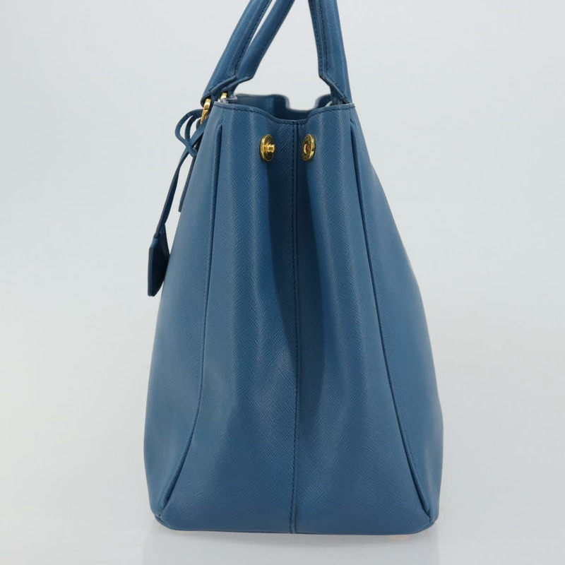 【日本直送】PRADA Galleria 手提包 Safiano 皮革 藍色 金色 正品 182011V-3