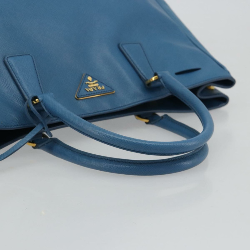 【日本直送】PRADA Galleria 手提包 Safiano 皮革 藍色 金色 正品 182011V-6