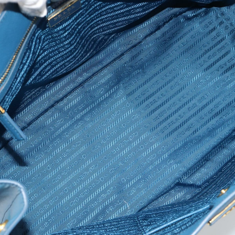 【日本直送】PRADA Galleria 手提包 Safiano 皮革 藍色 金色 正品 182011V-9