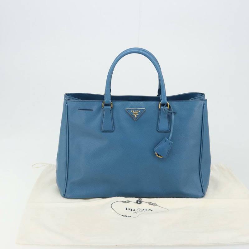【日本直送】PRADA Galleria 手提包 Safiano 皮革 藍色 金色 正品 182011V-11