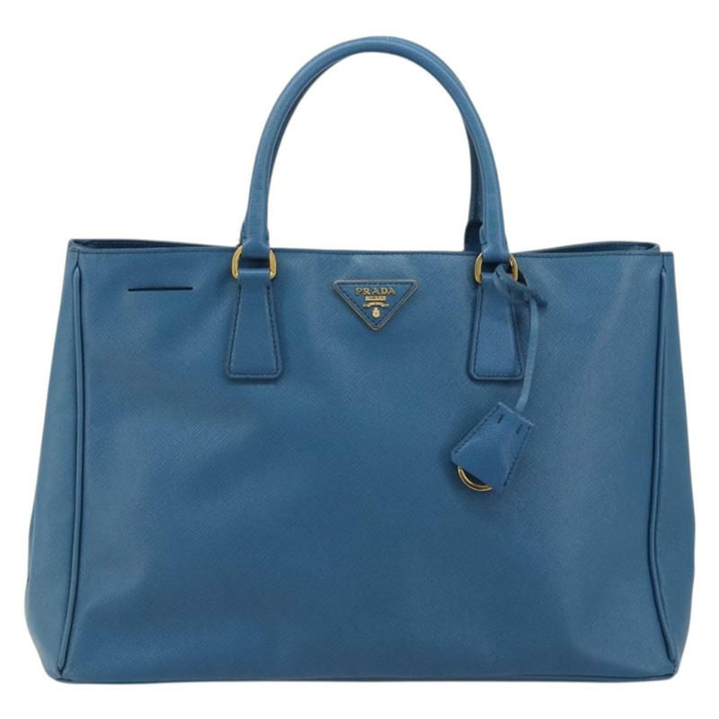 【日本直送】PRADA Galleria 手提包 Safiano 皮革 藍色 金色 正品 182011V-12