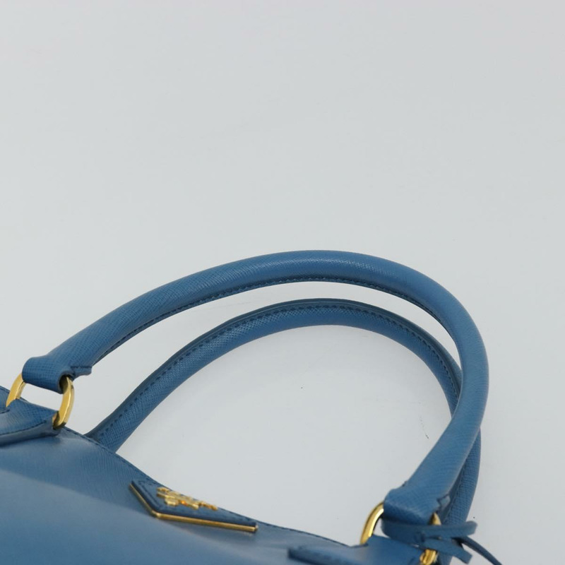 【日本直送】PRADA Galleria 手提包 Safiano 皮革 藍色 金色 正品 182011V-13