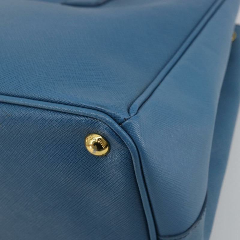 【日本直送】PRADA Galleria 手提包 Safiano 皮革 藍色 金色 正品 182011V-15