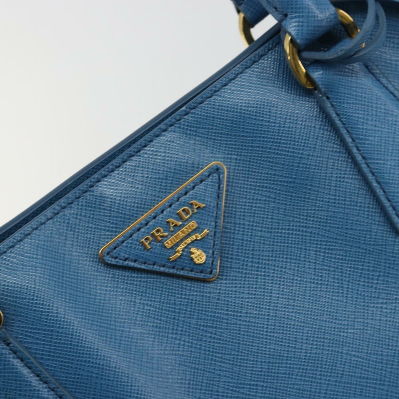 【日本直送】PRADA Galleria 手提包 Safiano 皮革 藍色 金色 正品 182011V-17