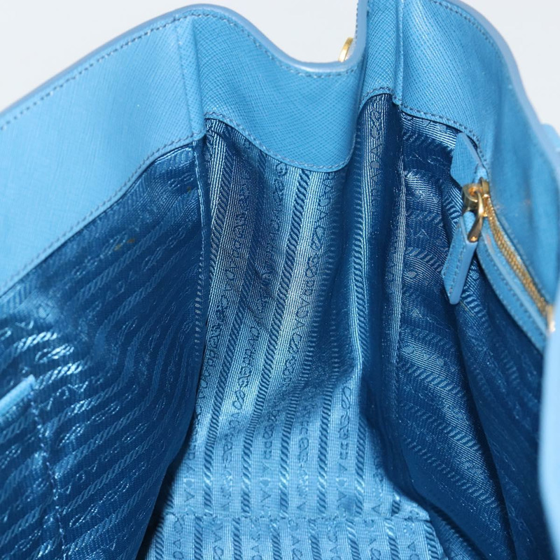 【日本直送】PRADA Galleria 手提包 Safiano 皮革 藍色 金色 正品 182011V-21