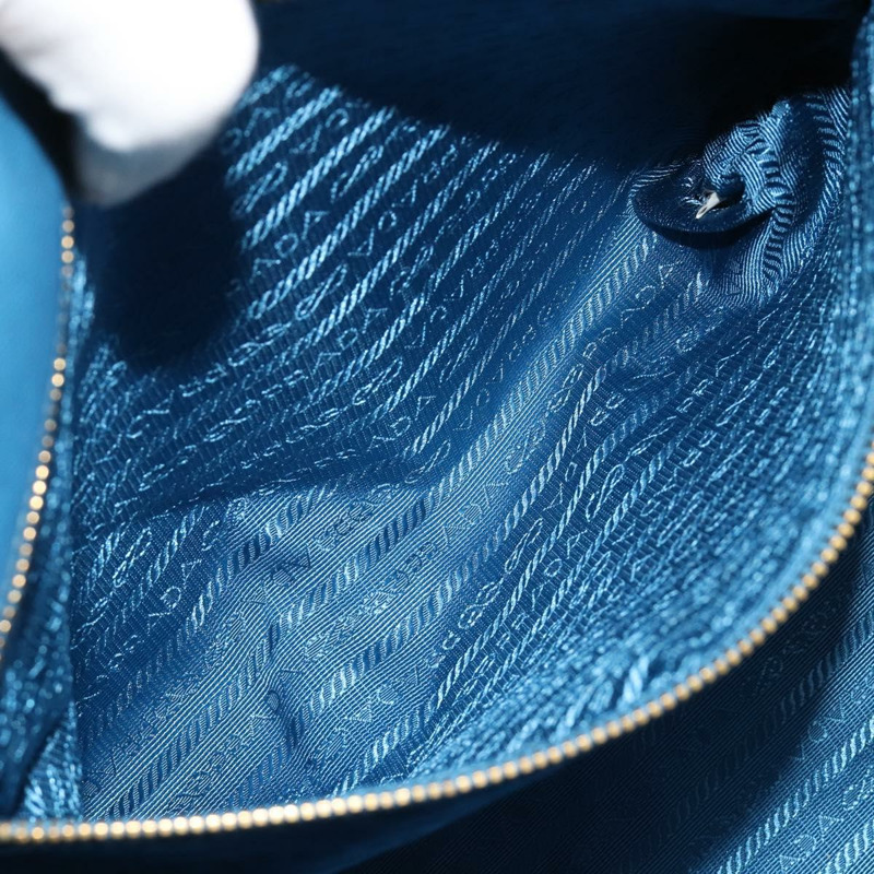 【日本直送】PRADA Galleria 手提包 Safiano 皮革 藍色 金色 正品 182011V-23