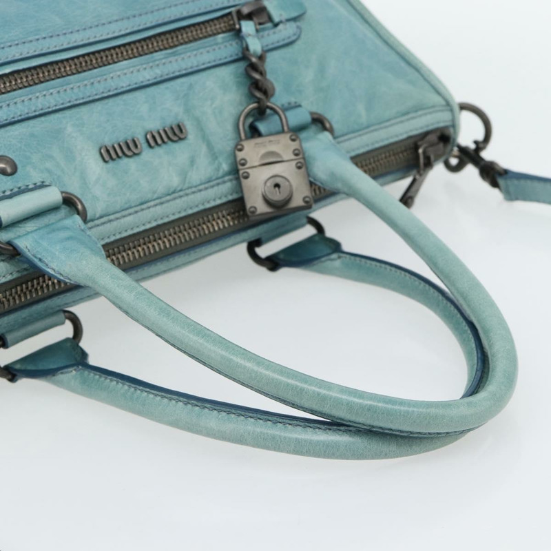 【日本直送】Miu Miu 手提包 皮革 兩用 綠色 正品 178911SAM-6