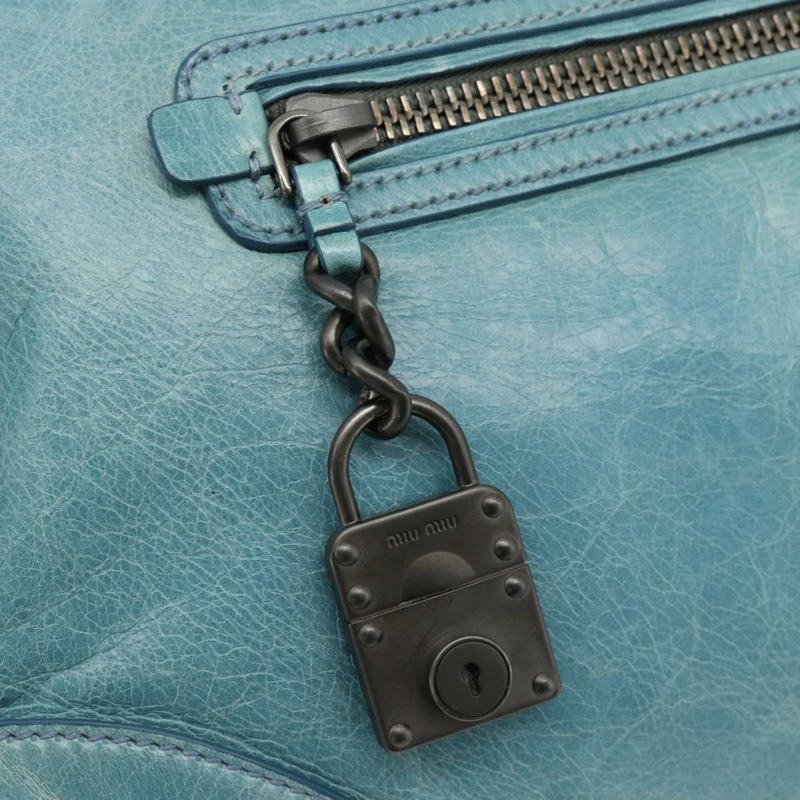 【日本直送】Miu Miu 手提包 皮革 兩用 綠色 正品 178911SAM-18