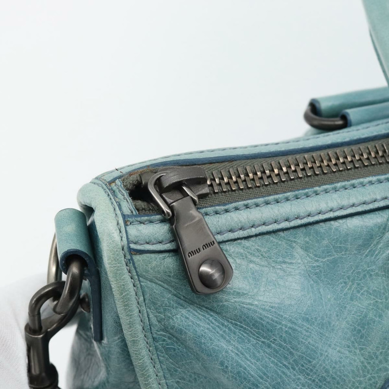 【日本直送】Miu Miu 手提包 皮革 兩用 綠色 正品 178911SAM-19