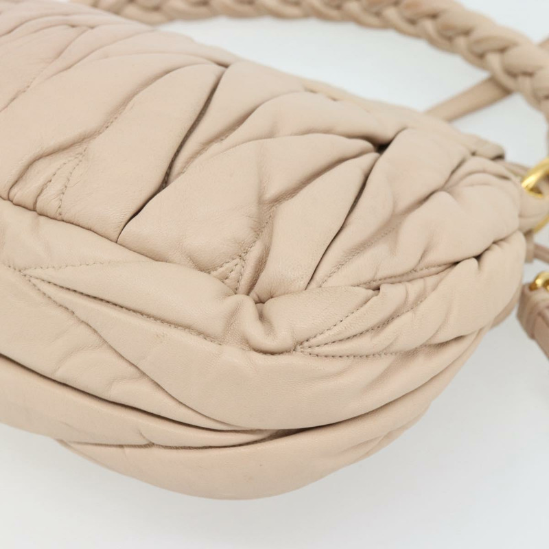 【日本直送】Miu Miu Matelasse 手提包 皮革 2way 粉紅金配色 正品 182017A-16