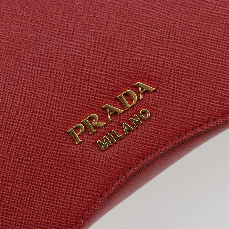 【日本直送】PRADA 手提包 Safiano 皮革 2way 紅色金色 Auth 181893V-19