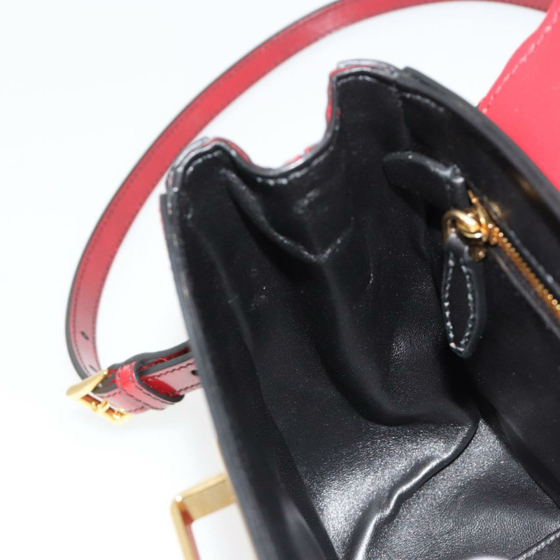 【日本直送】PRADA 手提包 Safiano 皮革 2way 紅色金色 Auth 181893V-24