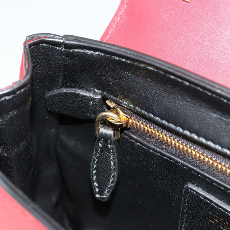 【日本直送】PRADA 手提包 Safiano 皮革 2way 紅色金色 Auth 181893V-25
