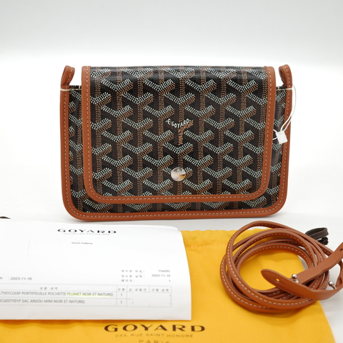 Goyard 戈雅 Plumet Pocket Wallet 肩背隨身錢包 棕色