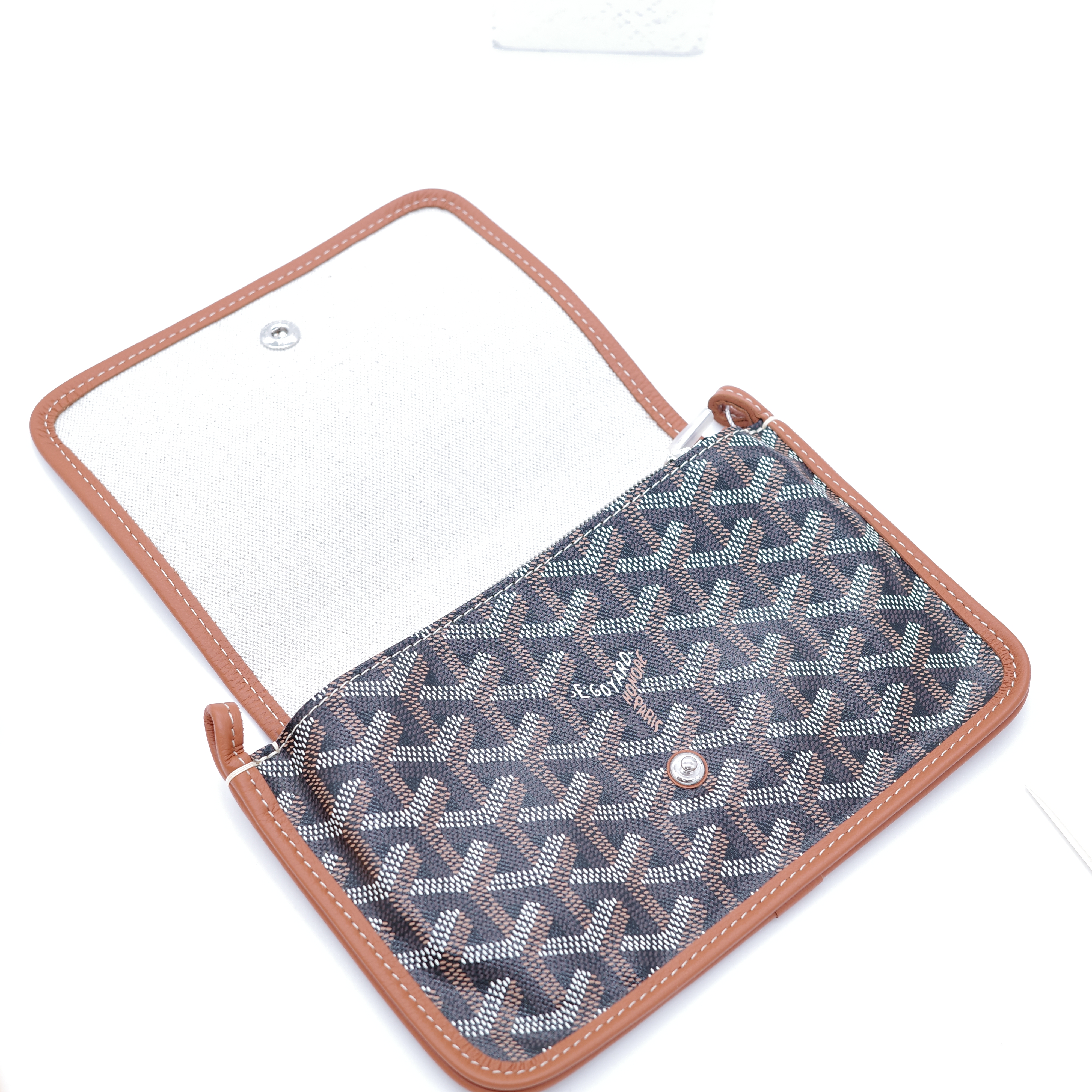 Goyard 戈雅 Plumet Pocket Wallet 肩背隨身錢包 棕色-11