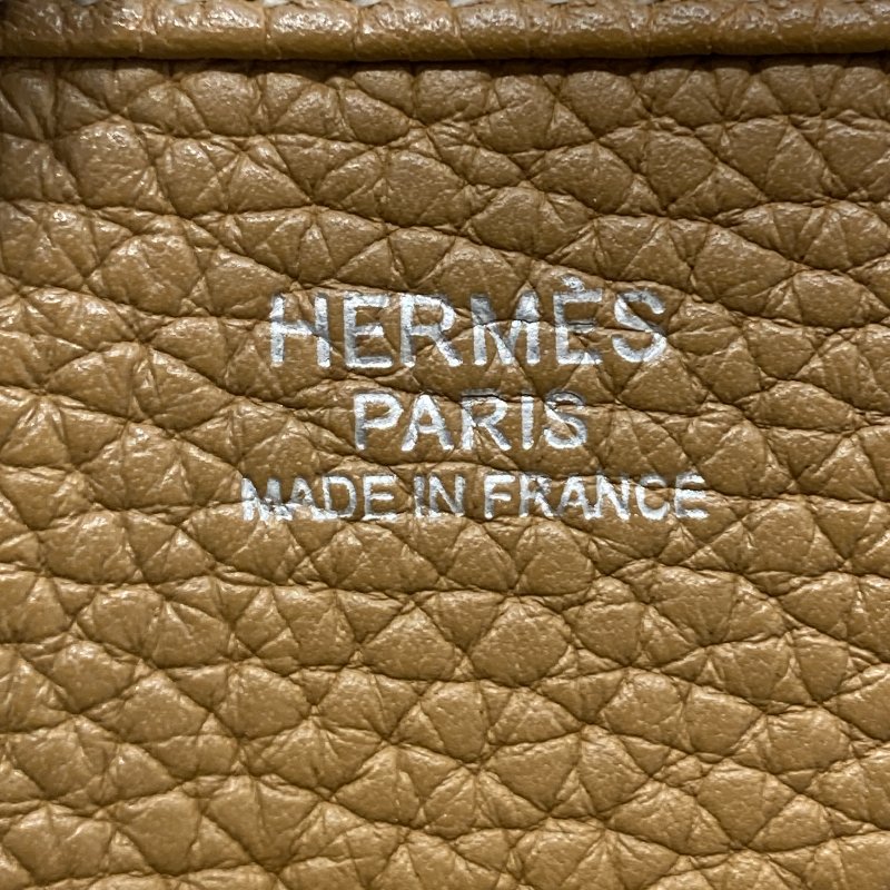 HERMES 愛馬仕 Evelyne PM 肩背包 皮革 棕色 銀釦-10
