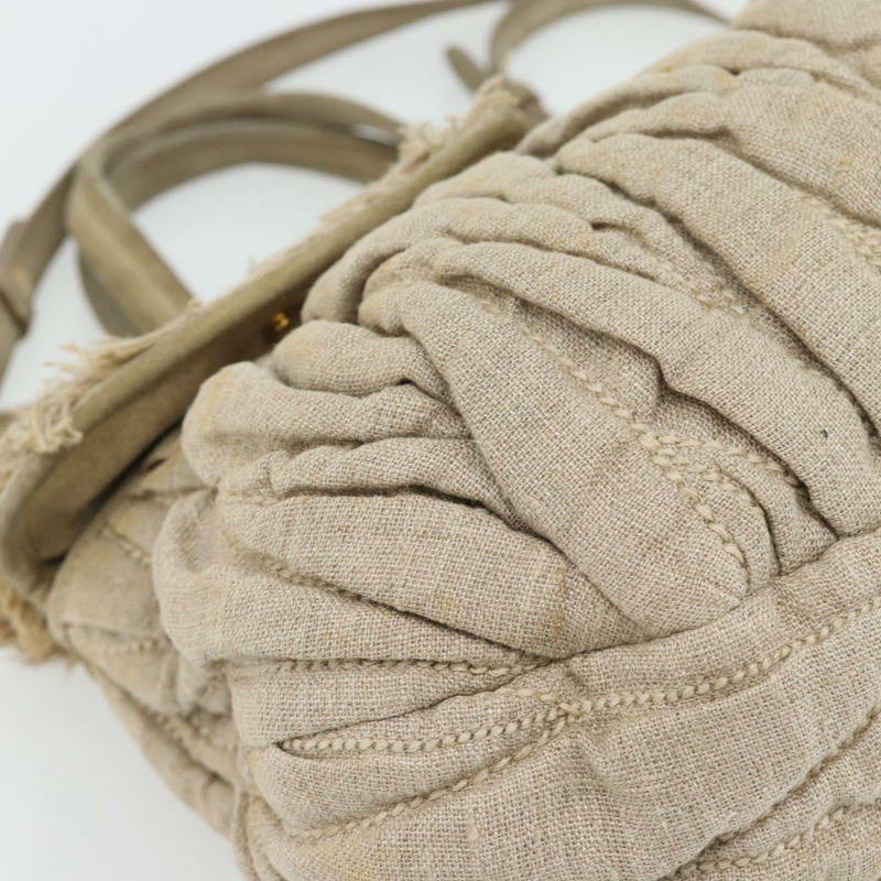 【日本直送】Miu Miu Matelasse 手袋 帆布 兩用 米色 金 正品 181934A-15