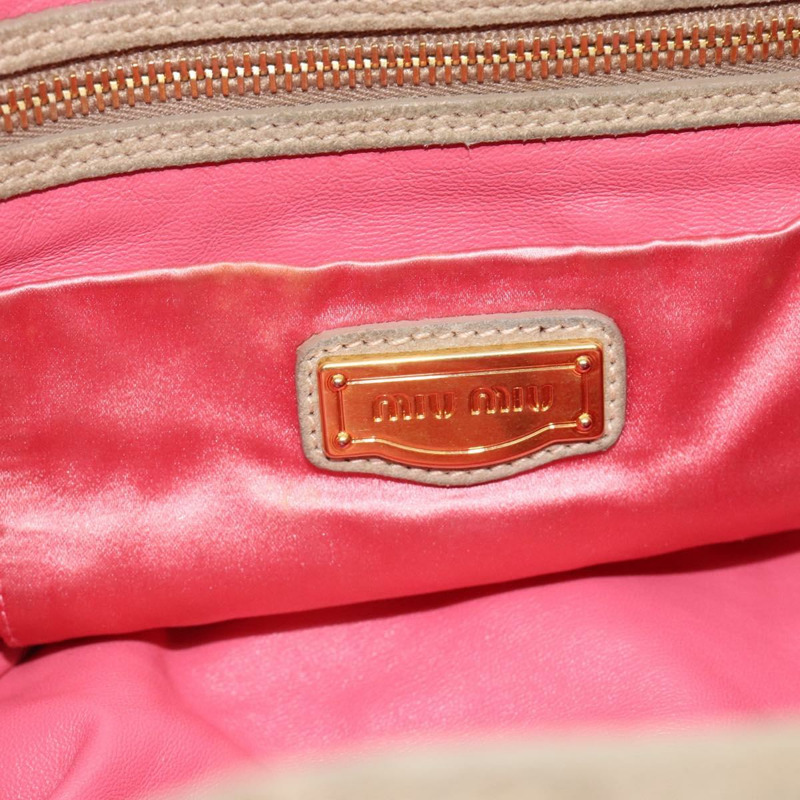 【日本直送】Miu Miu Matelasse 手袋 帆布 兩用 米色 金 正品 181934A-19