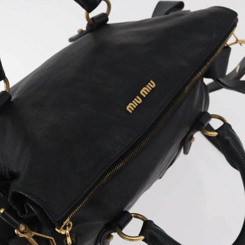 【日本直送】Miu Miu 手提包 皮革 兩用 黑色 金色 正品 yk20440SAM-5