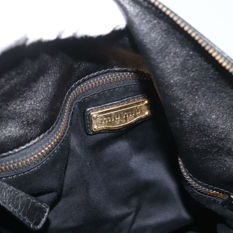 【日本直送】Miu Miu 手提包 皮革 兩用 黑色 金色 正品 yk20440SAM-19