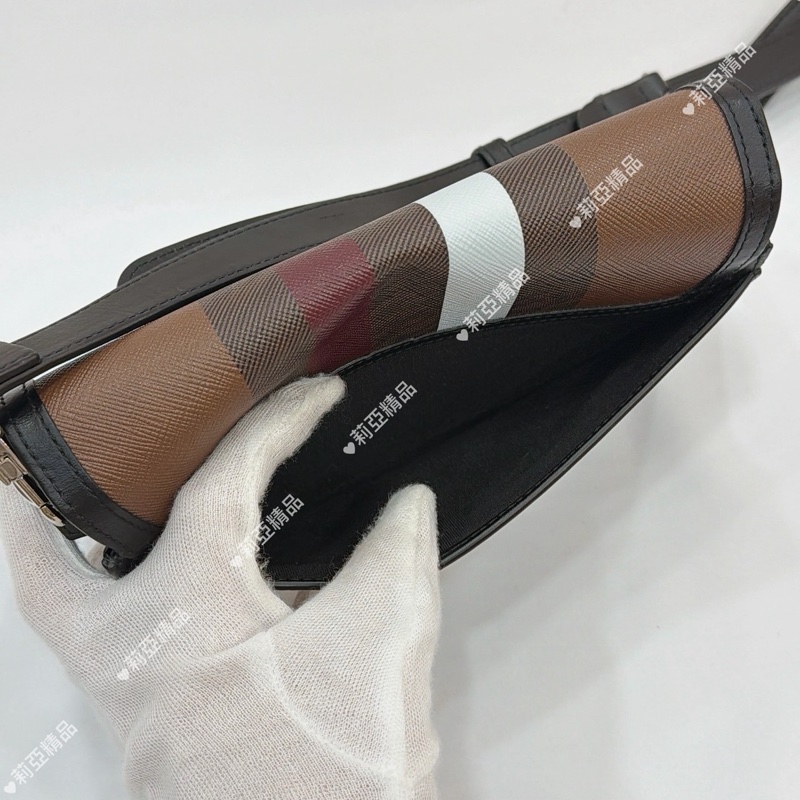 莉亞精品♡ Burberry 格紋彩色翻蓋斜背包 二手-8