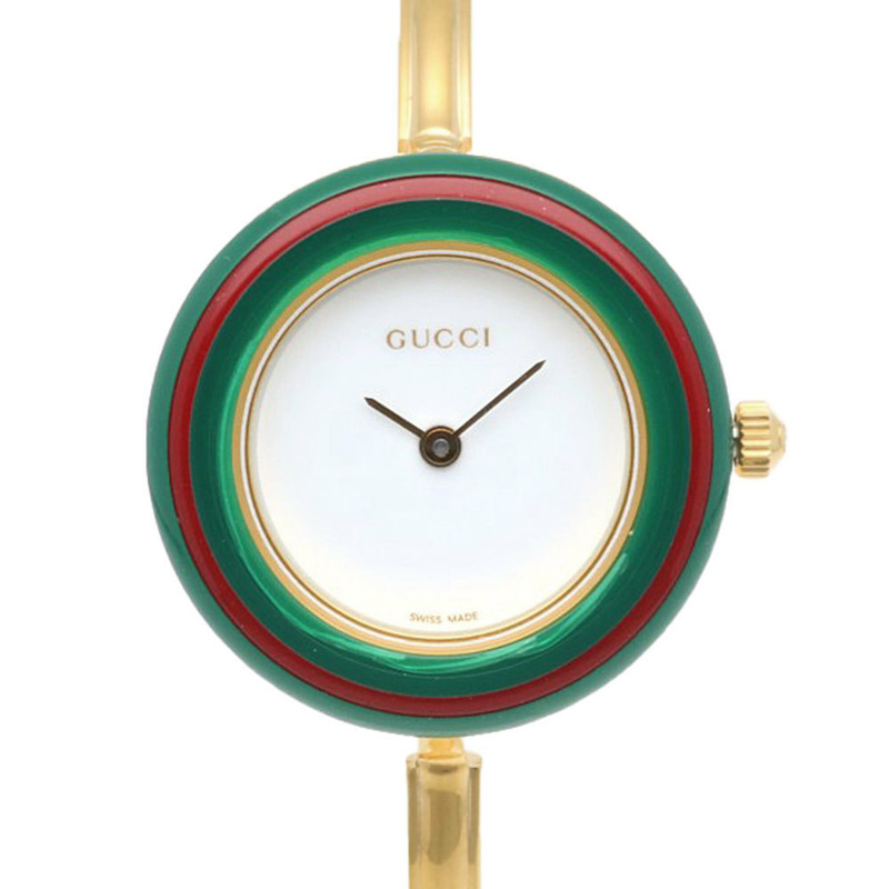 Gucci 手錶,GP 11 12.2 石英女錶,GUCCI 可更換錶圈,12 種顏色。-0