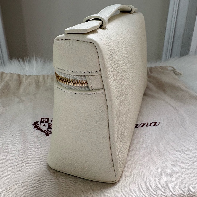 Loro Piana LP19手提單肩飯盒包 白金色 (二代扣)-2