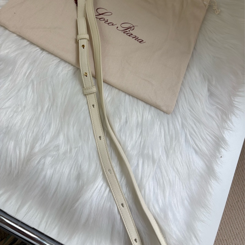 Loro Piana LP19手提單肩飯盒包 白金色 (二代扣)-6