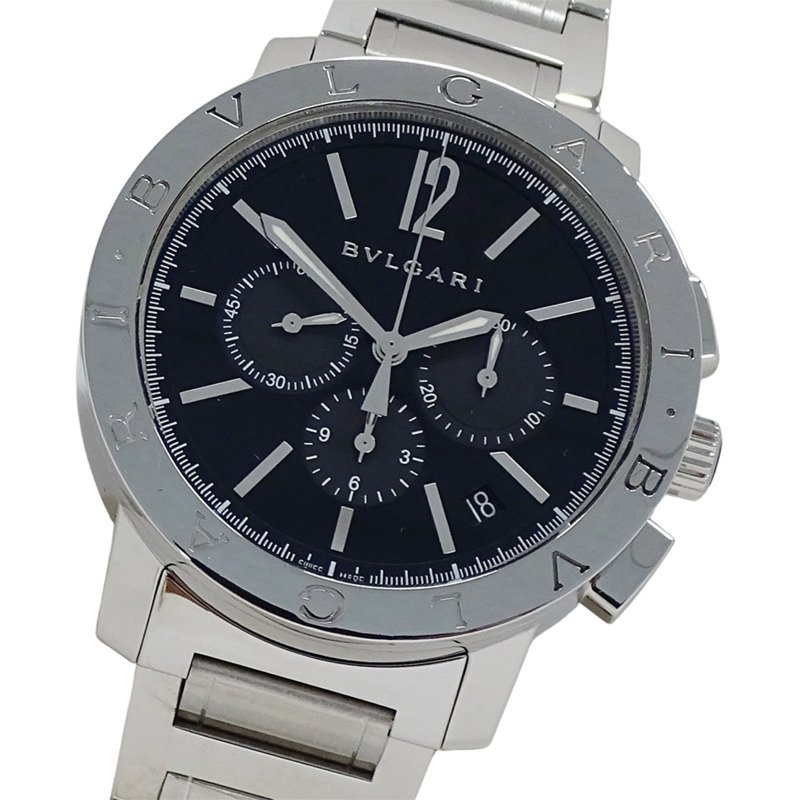 寶格麗 (Bulgari) 男士腕錶,品牌:計時自動上鍊 AT 不鏽鋼 SS BB41SCH 銀色/黑色-0