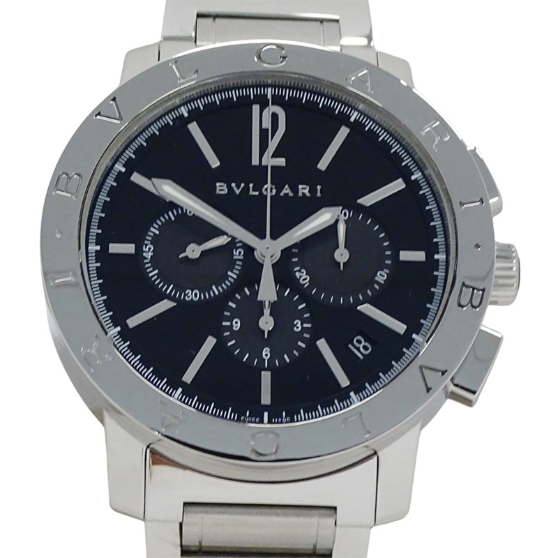 寶格麗 (Bulgari) 男士腕錶,品牌:計時自動上鍊 AT 不鏽鋼 SS BB41SCH 銀色/黑色-1
