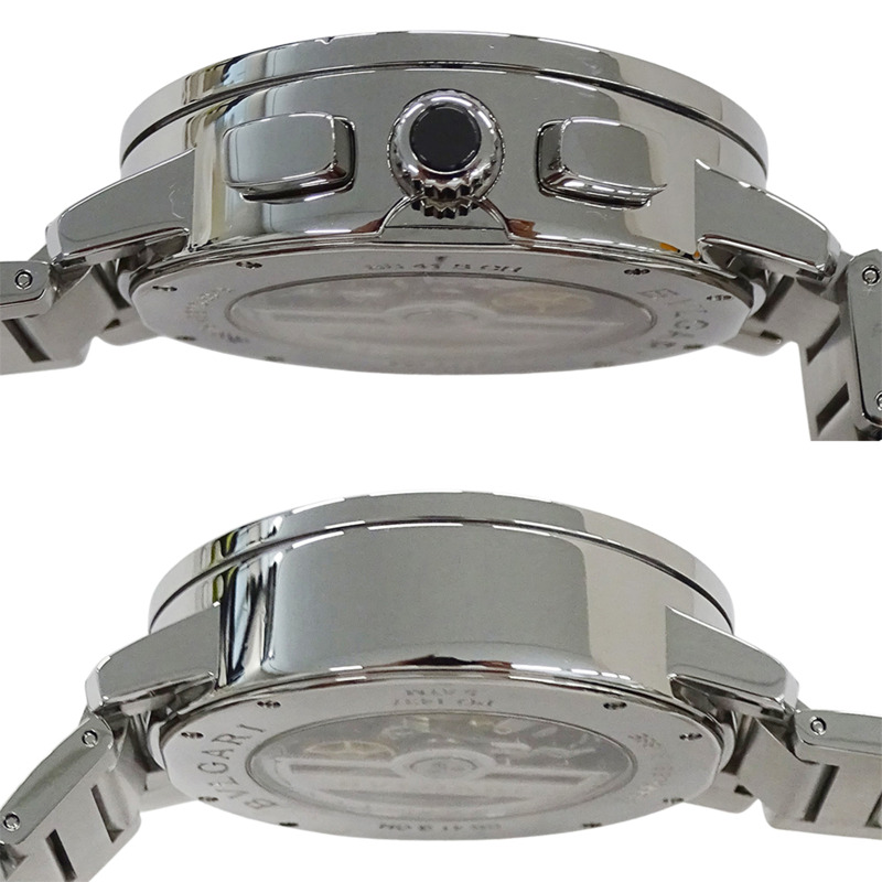 寶格麗 (Bulgari) 男士腕錶,品牌:計時自動上鍊 AT 不鏽鋼 SS BB41SCH 銀色/黑色-2