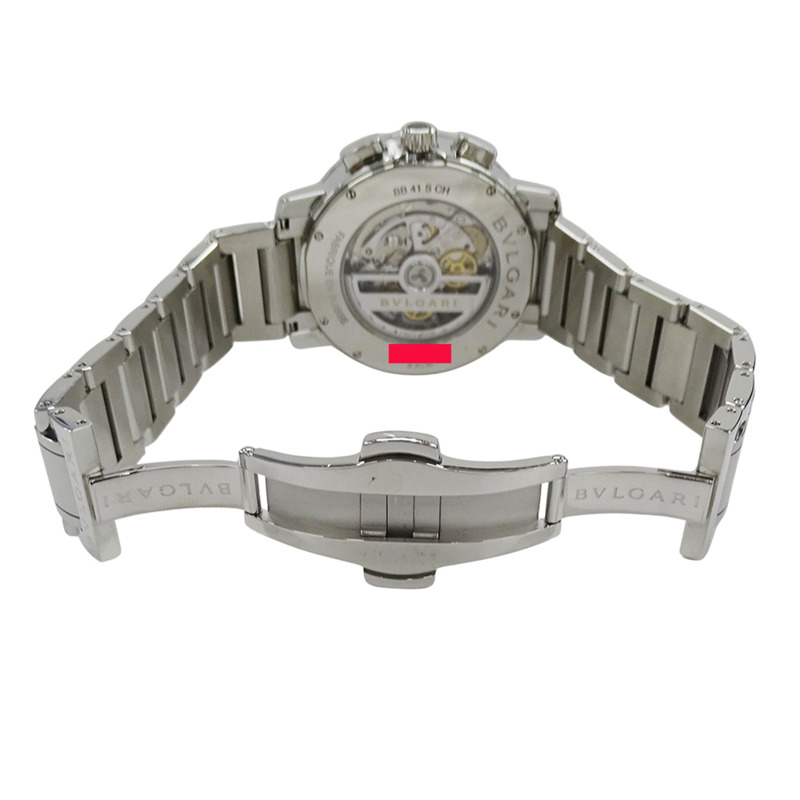 寶格麗 (Bulgari) 男士腕錶,品牌:計時自動上鍊 AT 不鏽鋼 SS BB41SCH 銀色/黑色-3