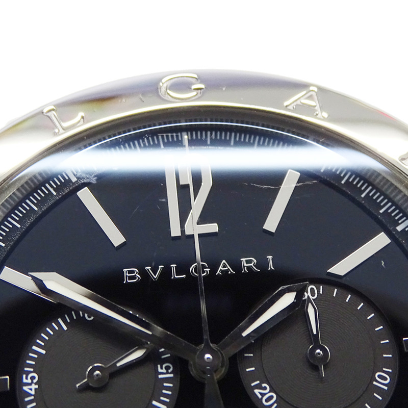 寶格麗 (Bulgari) 男士腕錶,品牌:計時自動上鍊 AT 不鏽鋼 SS BB41SCH 銀色/黑色-5