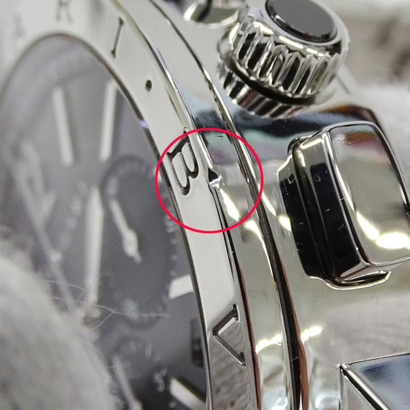 寶格麗 (Bulgari) 男士腕錶,品牌:計時自動上鍊 AT 不鏽鋼 SS BB41SCH 銀色/黑色-11