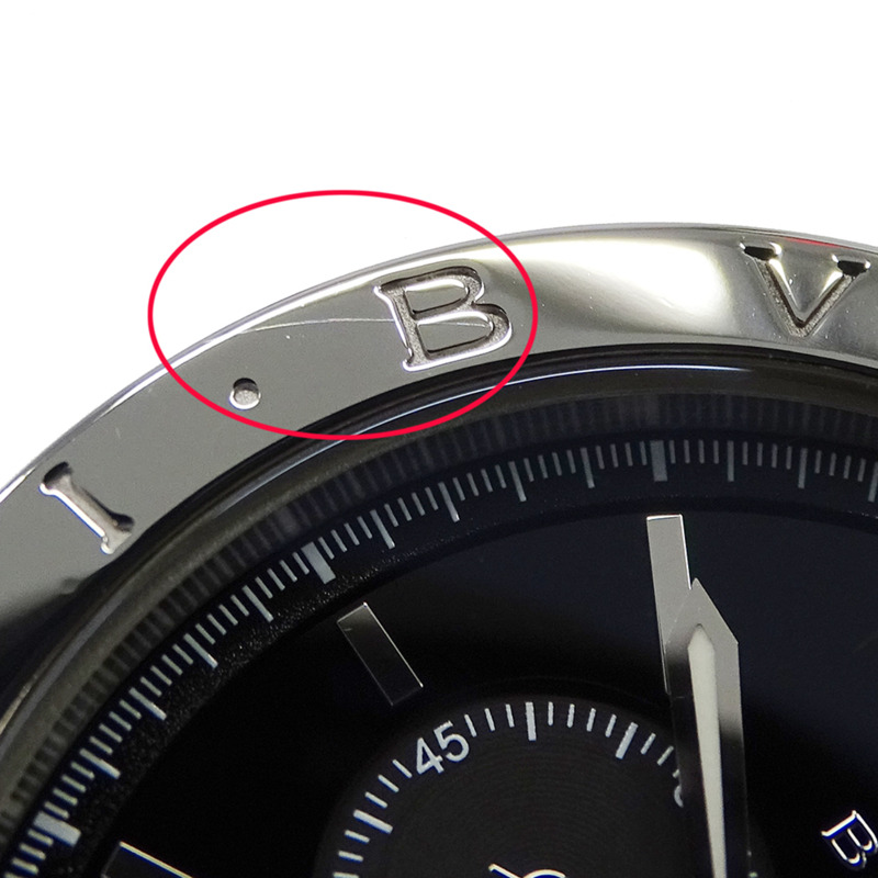 寶格麗 (Bulgari) 男士腕錶,品牌:計時自動上鍊 AT 不鏽鋼 SS BB41SCH 銀色/黑色-12
