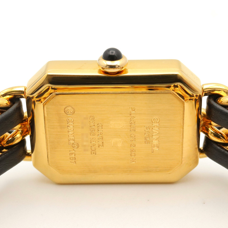 香奈兒 (Chanel) CHANEL Première S 女士腕錶,鍍金 (GP),皮革錶帶,黑色,H0001-5