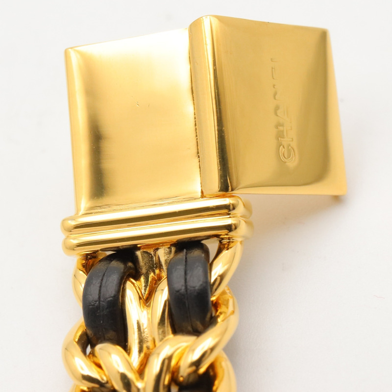 香奈兒 (Chanel) CHANEL Première S 女士腕錶,鍍金 (GP),皮革錶帶,黑色,H0001-12