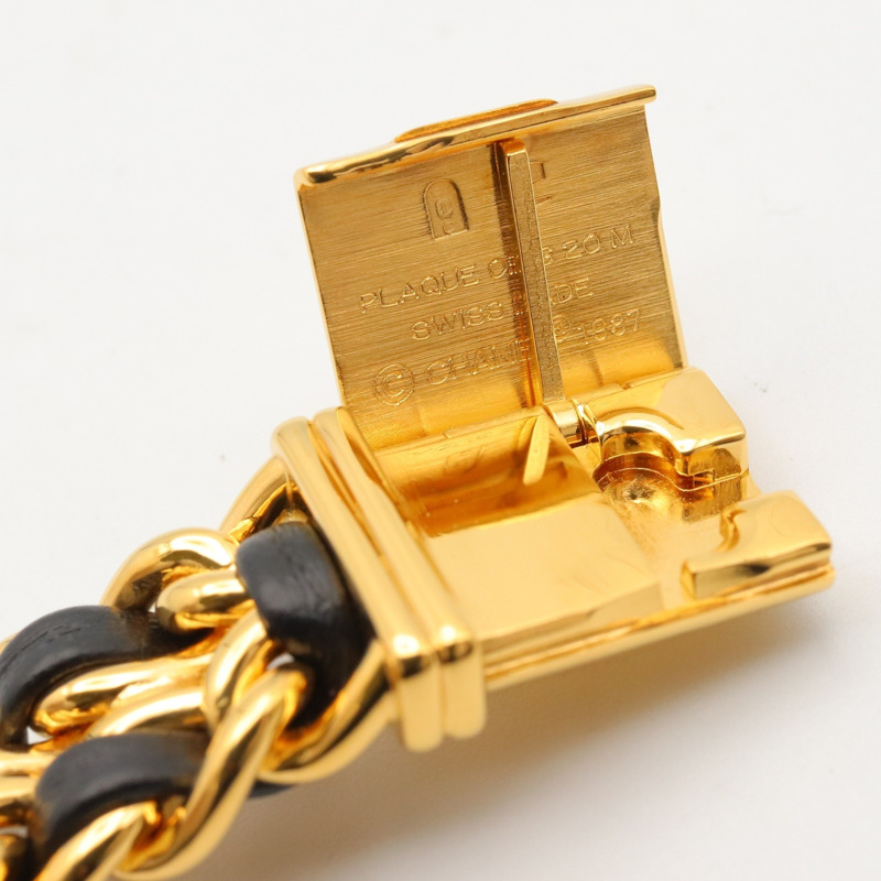 香奈兒 (Chanel) CHANEL Première S 女士腕錶,鍍金 (GP),皮革錶帶,黑色,H0001-13