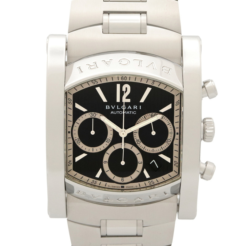 寶格麗 (Bulgari) Assioma Chrono 男士腕錶,不鏽鋼材質,黑色,型號 AA48SCH-0